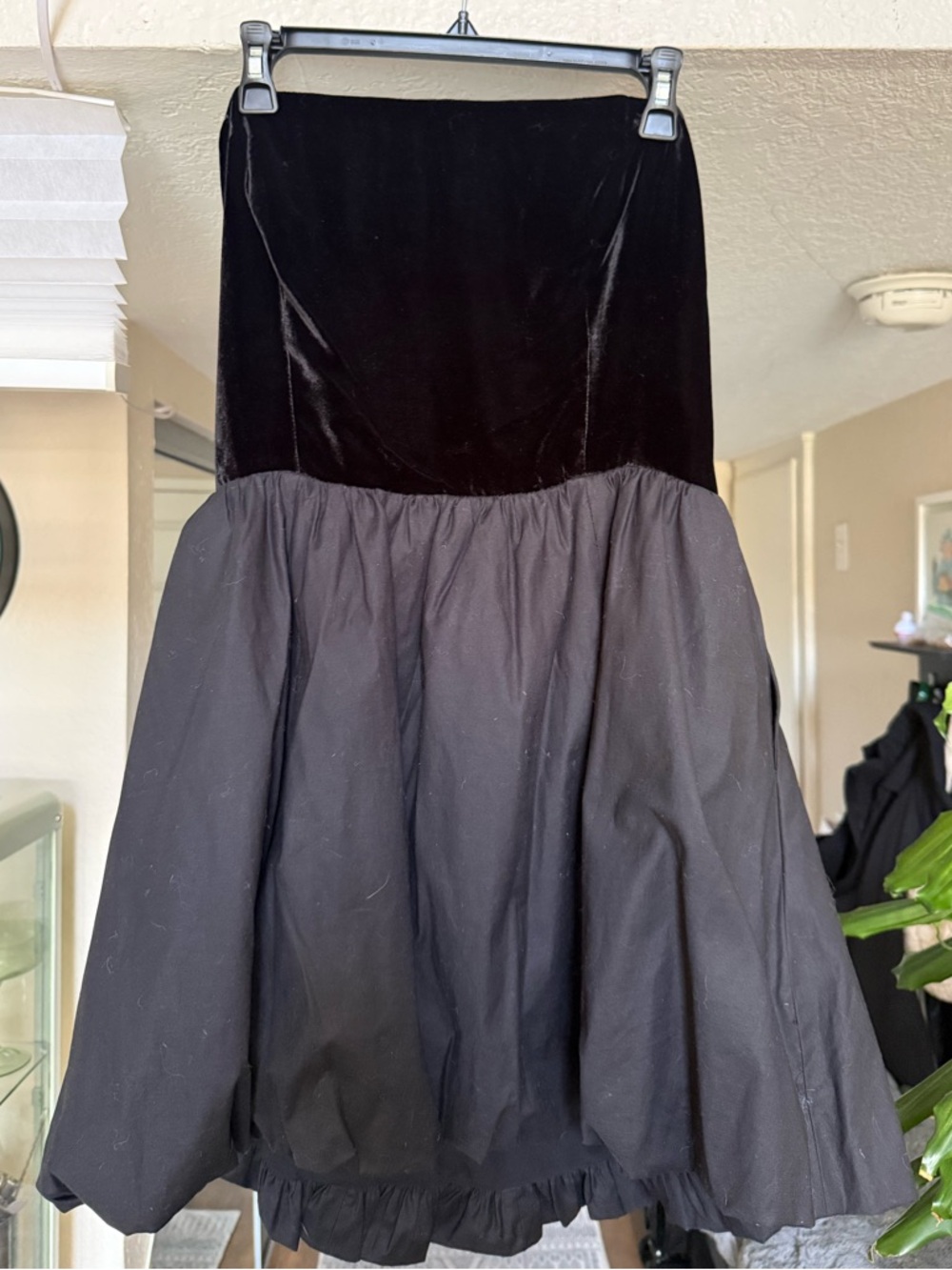 Reformation St. Louis Velvet Bubble Skirt Dress